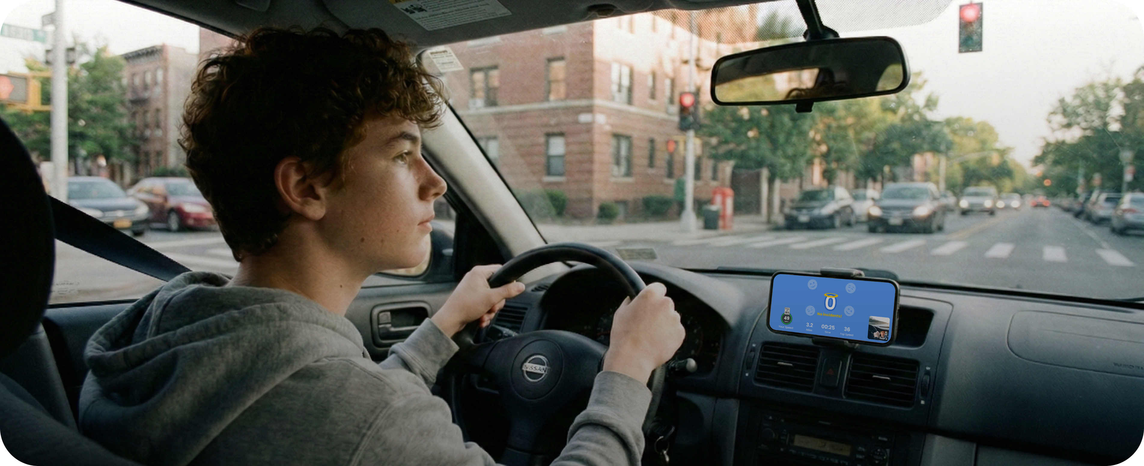 Teen driver behind the wheel